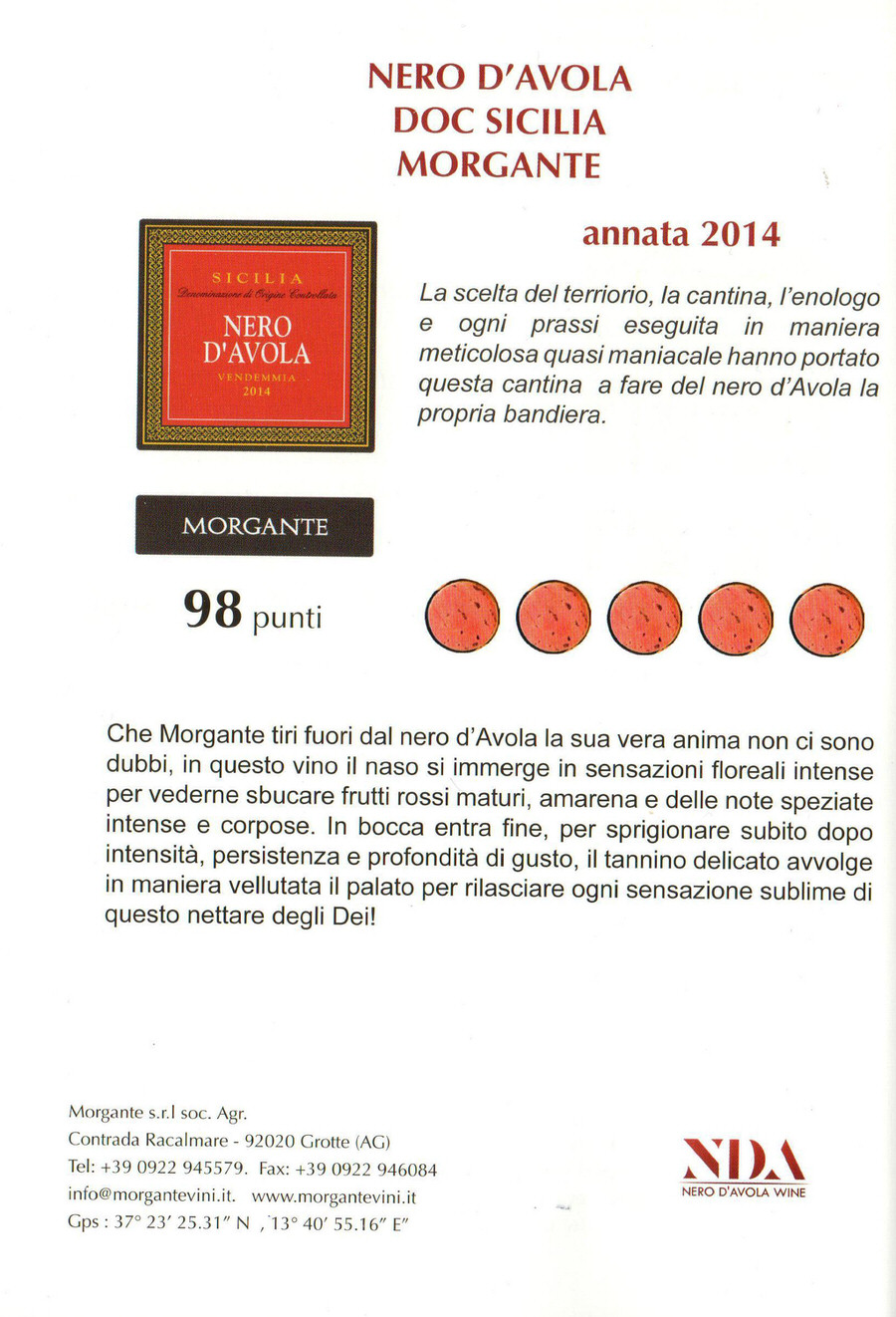 Articolo Nero d'Avola wine Nero d'Avola